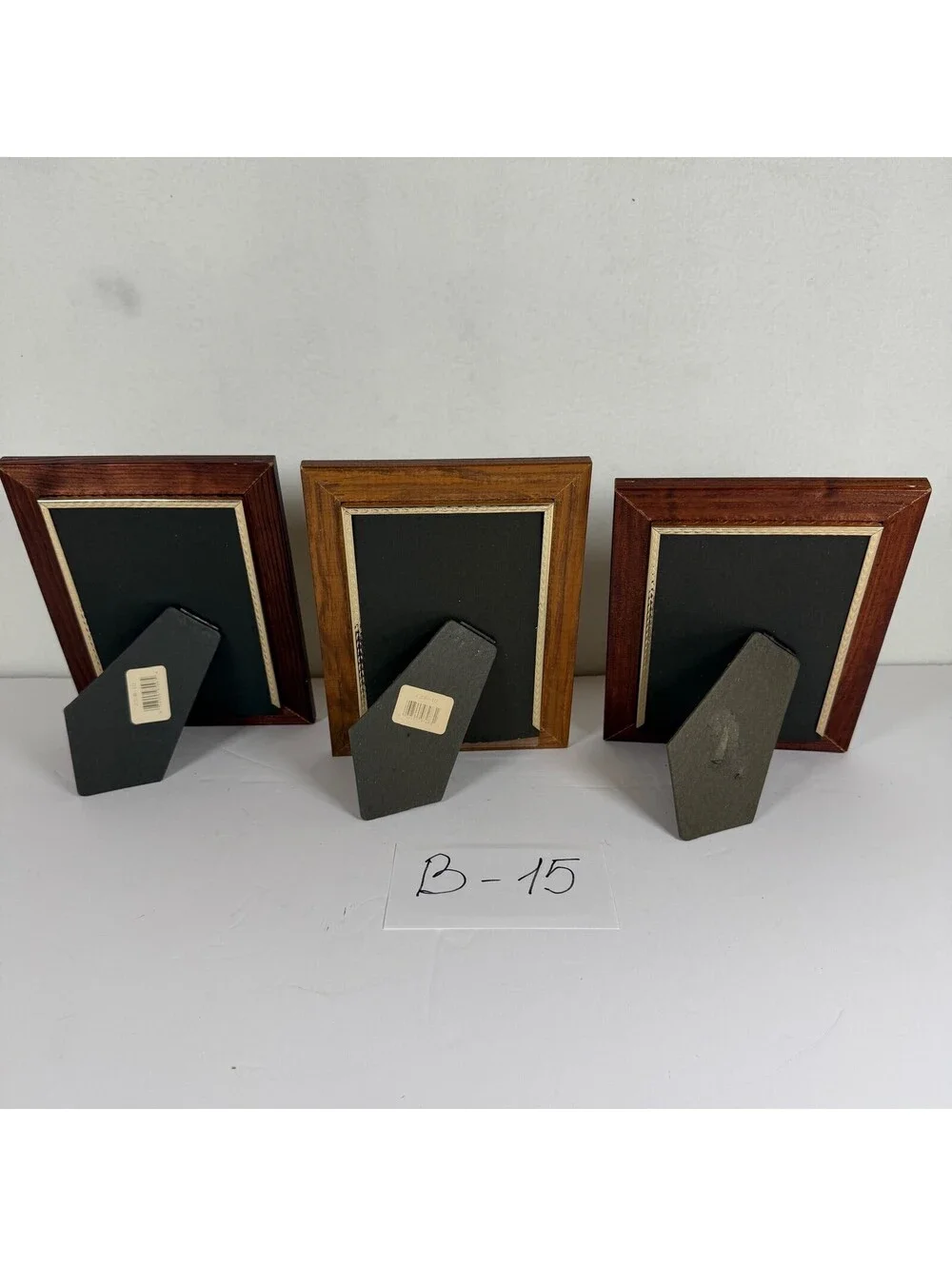 Set of 3 Wooden Tabletop Picture Frames Gold Trim Decor B-15